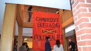 Environmental activists disrupt Cambridge climate conference